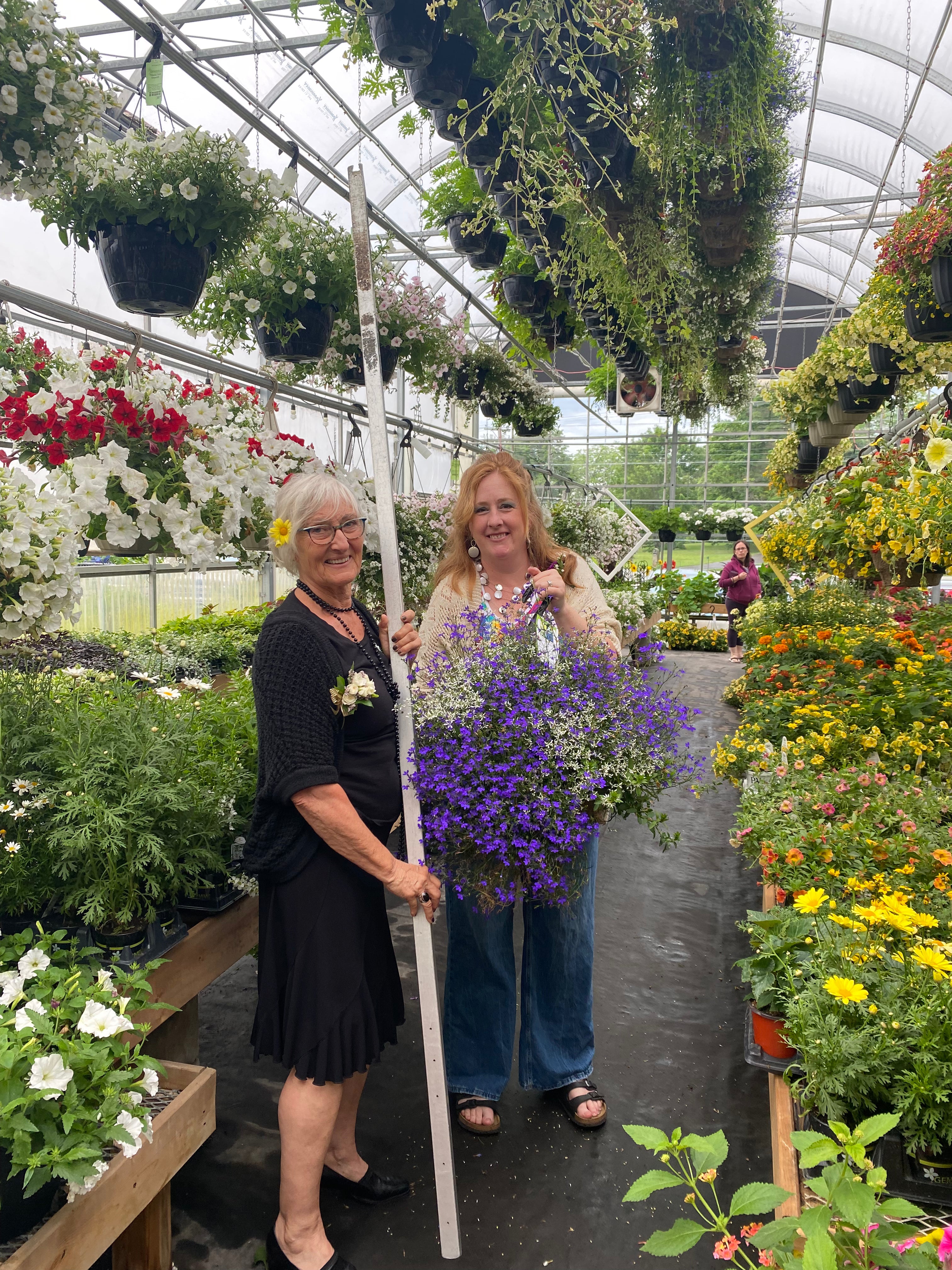 Having fun in the greenhouse at Gemmell's Garden Center in Smiths Falls