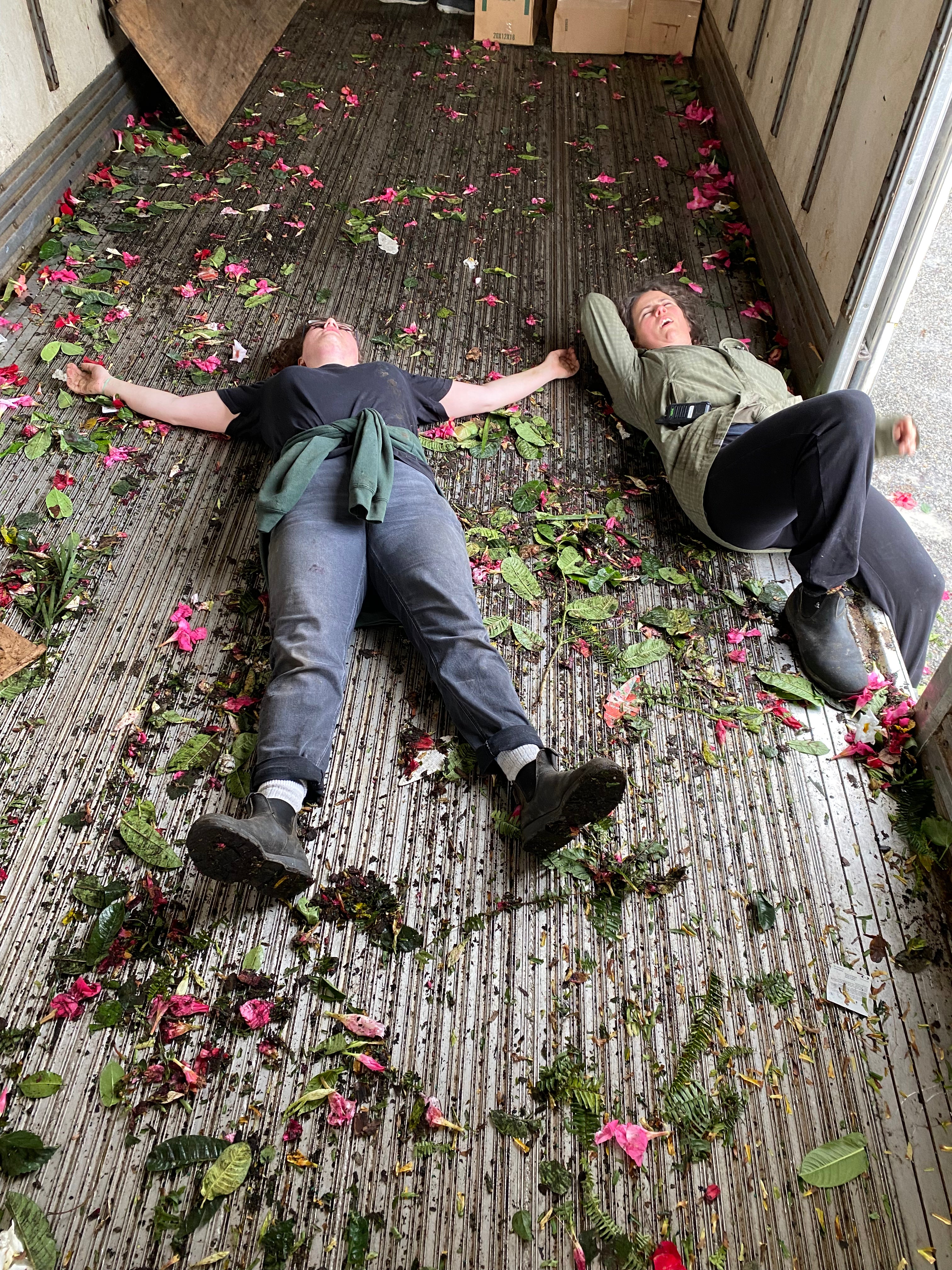 Unpacking a shipment of new plants for Gemmell's Garden Center in Smiths Falls